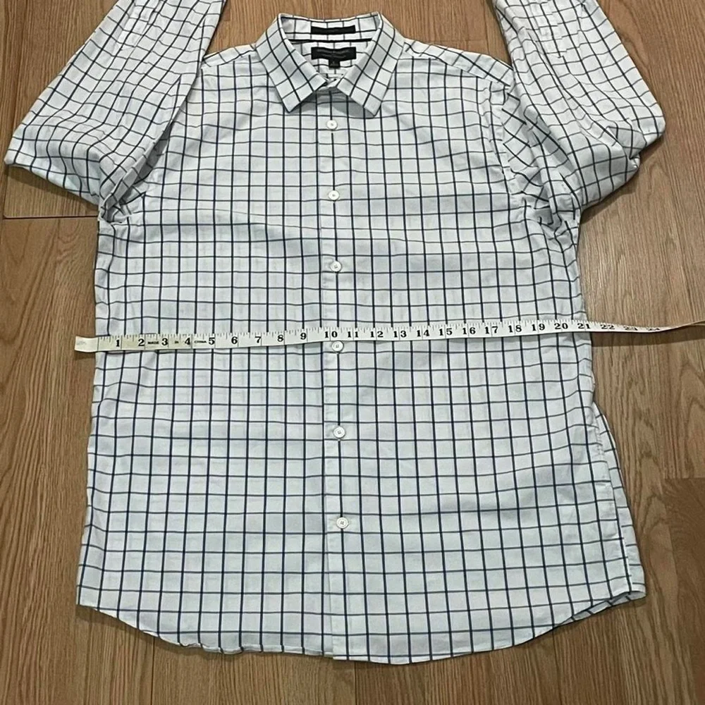 Banana Republic Men’s Large Slim Fit Long Sleeve Button Down Shirt White Plaid